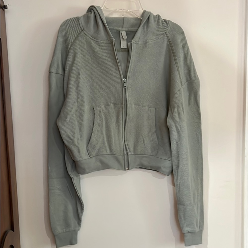 SKIMS Green Cropped Hoodie Long Sleeve